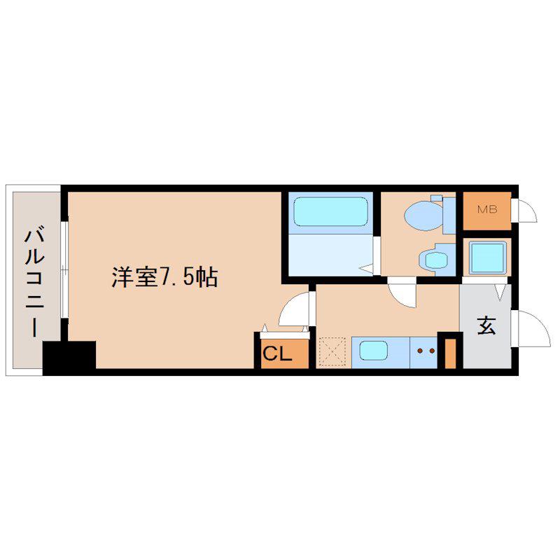 エス・キュート尼崎2(1K/5階)の間取り写真