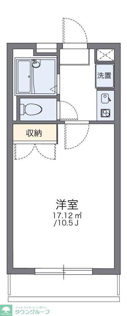 レオパレスパストラル(1K/1階)の間取り写真