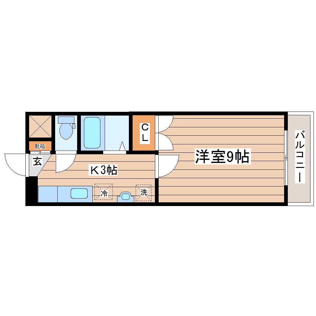 サンフィット南仙台(1K/1階)の間取り写真