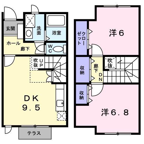 AGURI2002II(2DK/1階)の間取り写真