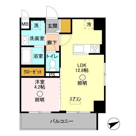 GARDENHOUSEIII大宮土呂駅前(1LDK/7階)の間取り写真