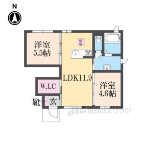 CHARME(2LDK/1階)の間取り写真