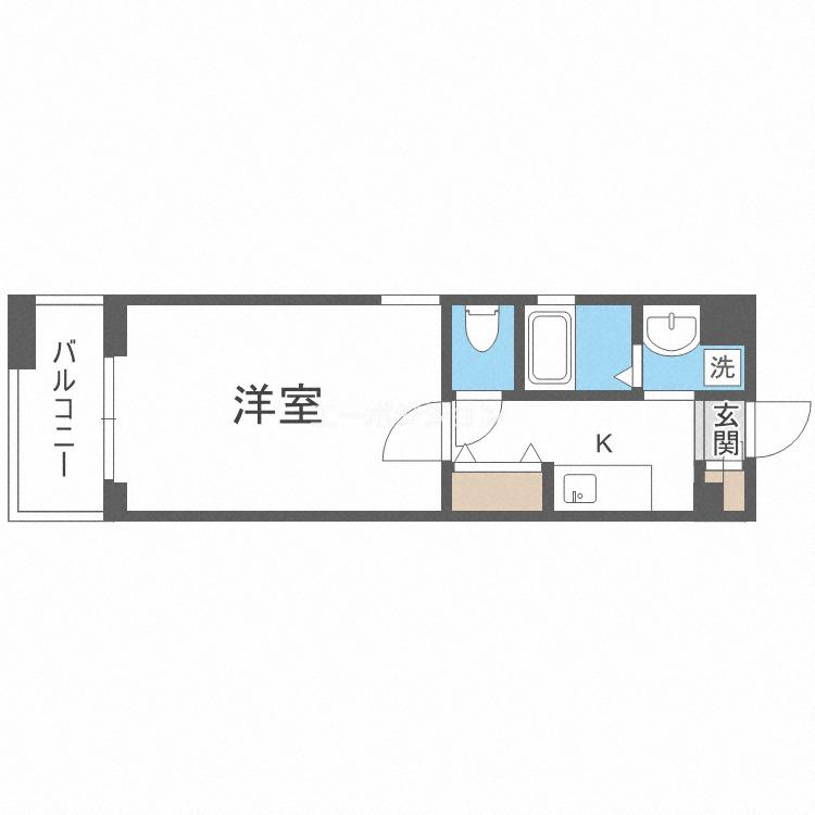 CITY SPIRE幸町(1K/3階)の間取り写真