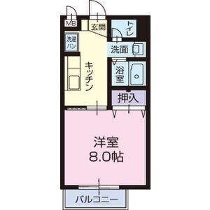 サプリング上山田B(1K/1階)の間取り写真