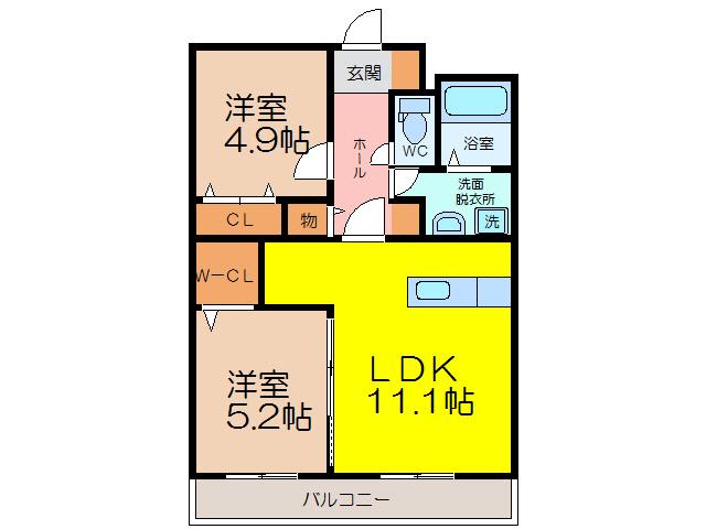 さつきマンション(2LDK/1階)の間取り写真