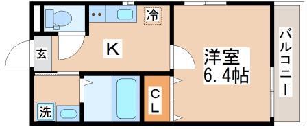 ベルメール東垂水(1K/1階)の間取り写真