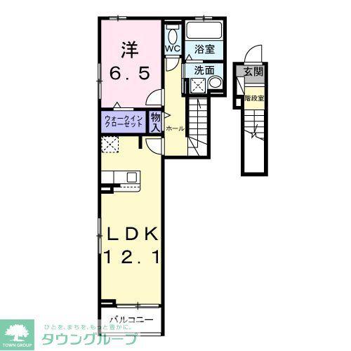 ベル・コリーヌB(1LDK/2階)の間取り写真