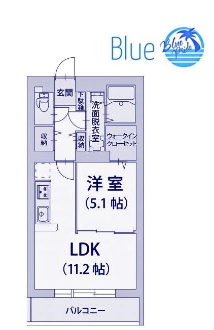 ヴィオレット湘南(1LDK/2階)の間取り写真