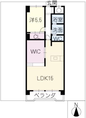 ラジョーヌ(1SLDK/2階)の間取り写真