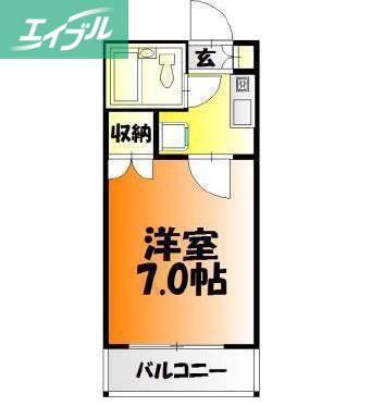 エスペーロ伊島(1K/4階)の間取り写真