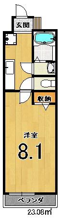 KSメゾン御池西(1K/3階)の間取り写真