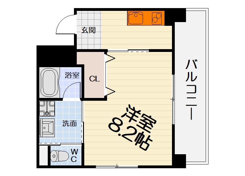 LA MER 諏訪森(1K/4階)の間取り写真