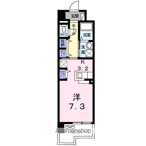 ウェーブII(1K/7階)の間取り写真