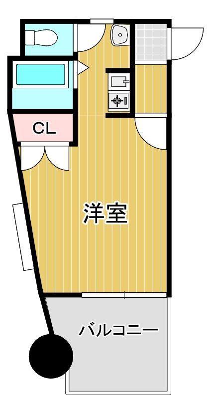 アリエス城野(ワンルーム/9階)の間取り写真