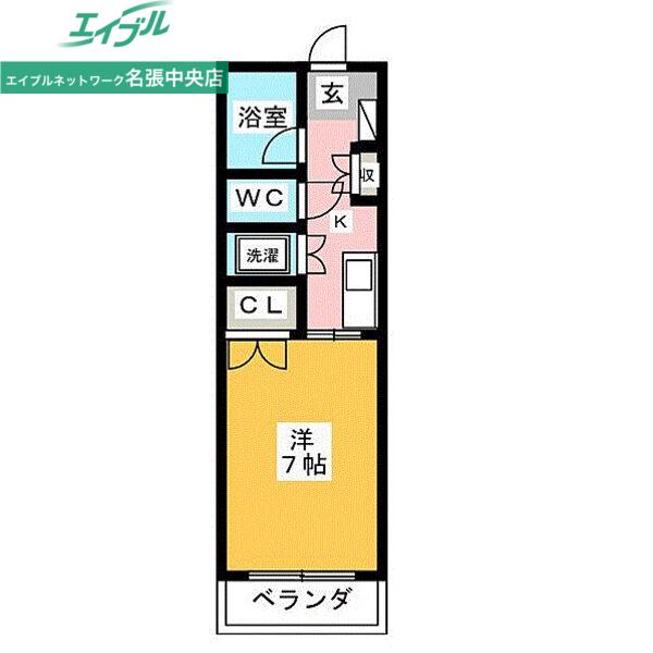 クリサンテーム21(1K/2階)の間取り写真