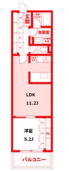 T・シティ六角橋(1LDK/5階)の間取り写真