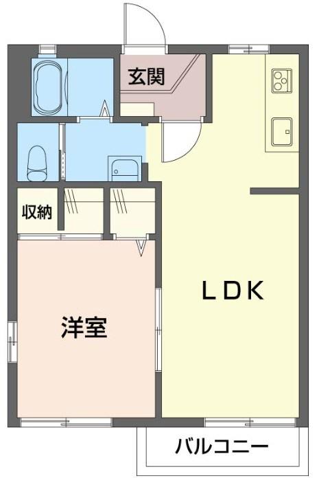 エーデルハイム(1LDK/2階)の間取り写真