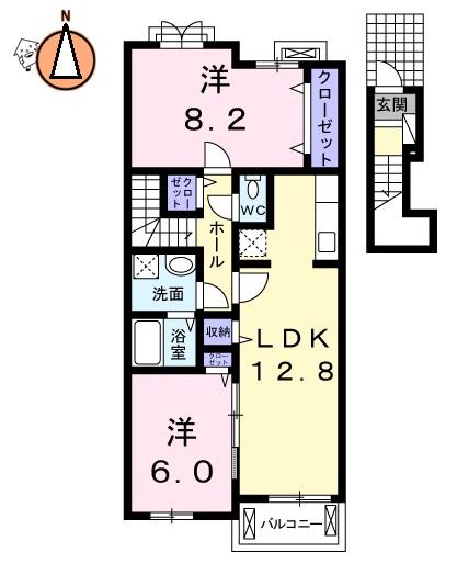 TJハウス(2LDK/2階)の間取り写真