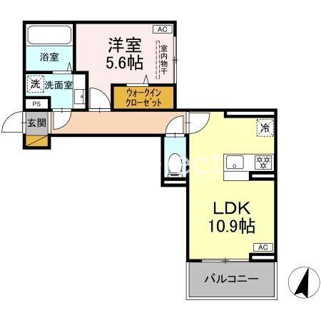 アリエッタ(1LDK/2階)の間取り写真