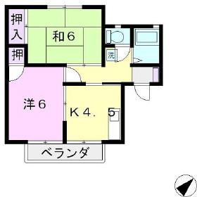 メゾンピステ(2K/2階)の間取り写真