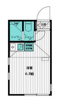 ユナイト平間D.カーネギーの杜(ワンルーム/1階)の間取り写真