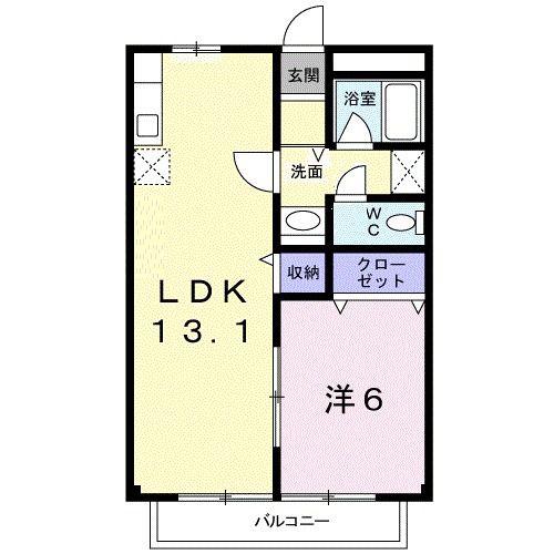 パルネット福寿(1LDK/2階)の間取り写真