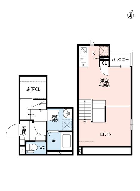 CB賀茂プリート(1K/1階)の間取り写真