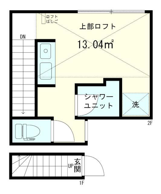 サークルハウス田園調布壱番館(ワンルーム/2階)の間取り写真