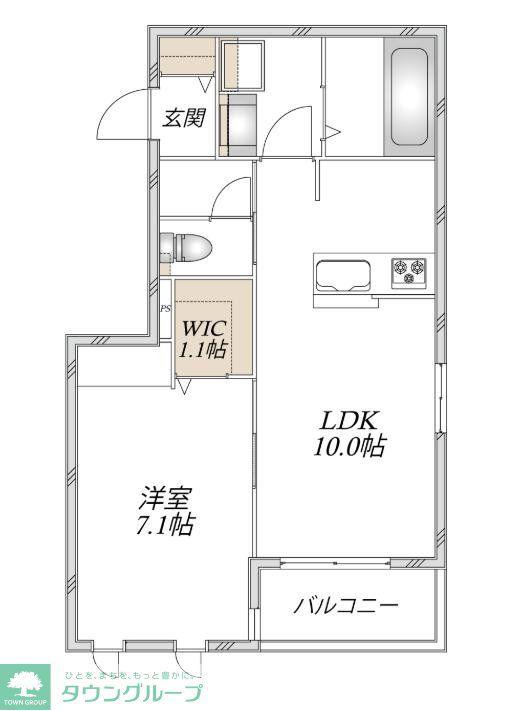 GREEN LEAF(1LDK/3階)の間取り写真