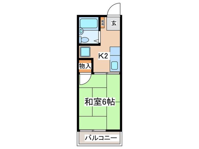 シティハイムエルベ(1K/2階)の間取り写真