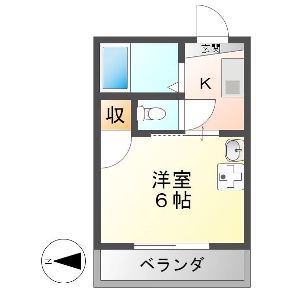 JEWEL(1K/2階)の間取り写真