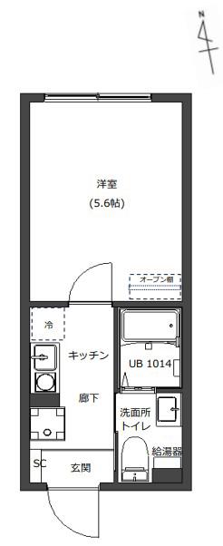 D-STYLE三ノ輪II(1K/3階)の間取り写真