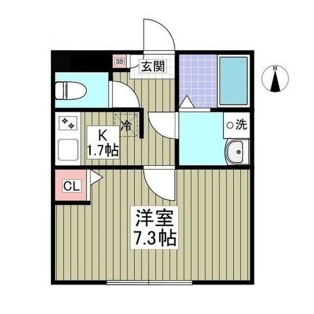 NSハイム越谷(1K/1階)の間取り写真