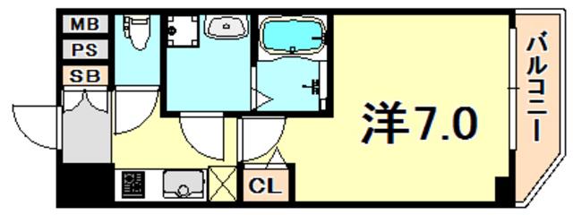 ファステート神戸アモーレ(1K/12階)の間取り写真