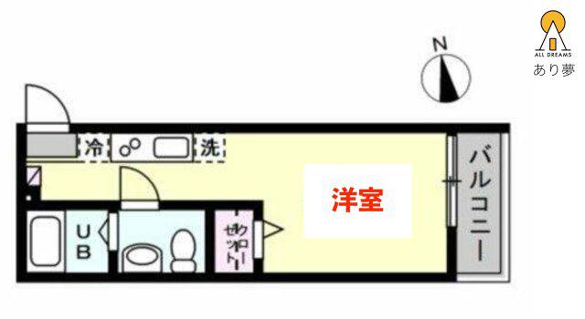 プレミアムベイルーム井土ヶ谷中町(ワンルーム/3階)の間取り写真