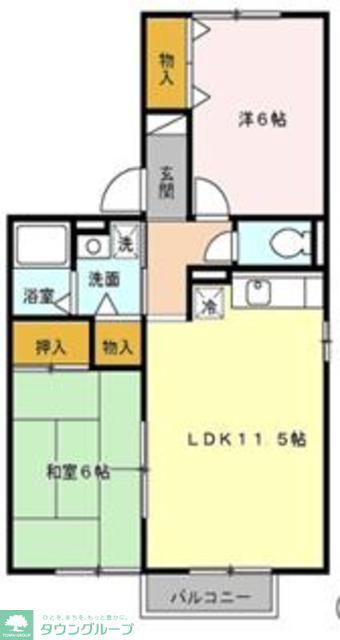 セジュール彩弐番館(2LDK/2階)の間取り写真