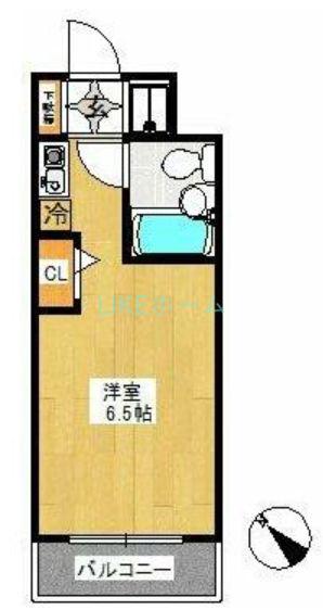 ベルトピア本中山(ワンルーム/1階)の間取り写真