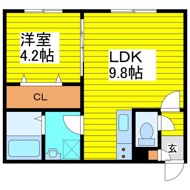 JEEK BLAU MOTOMACHI(1LDK/4階)の間取り写真
