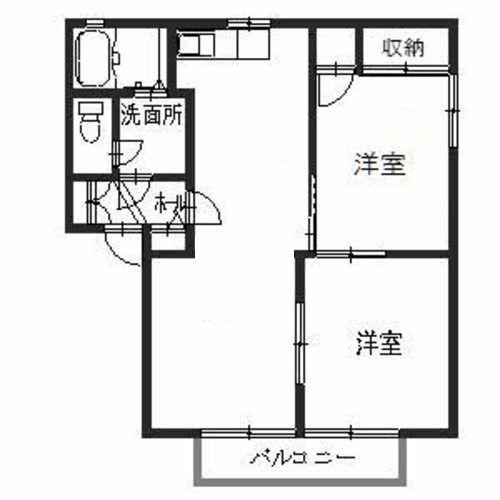 ディアス恵美酒(2LDK/2階)の間取り写真