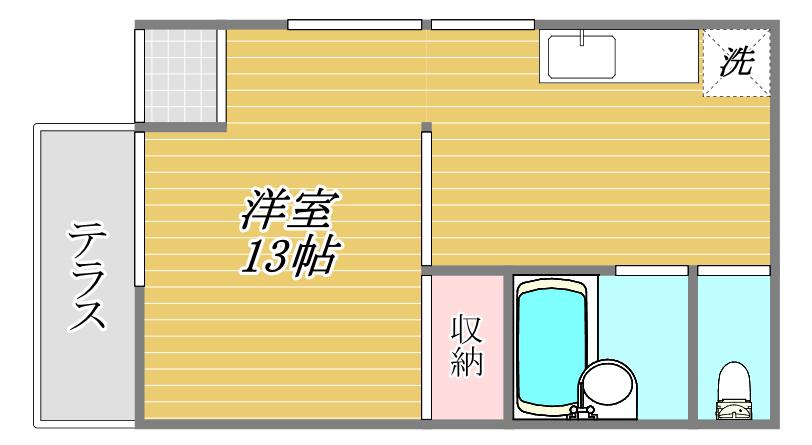 コスモパレスII(ワンルーム/1階)の間取り写真