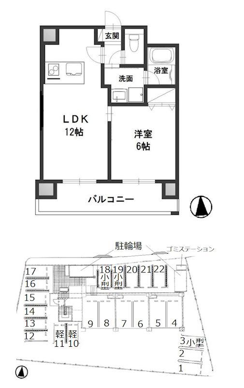 リーブル老松町(1LDK/2階)の間取り写真