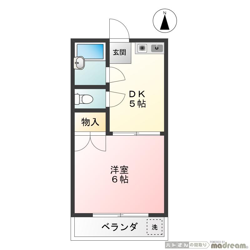 メゾン・K(1DK/1階)の間取り写真