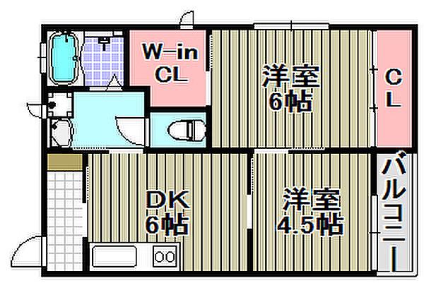 メゾン玉野(2DK/1階)の間取り写真