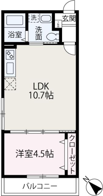 TKWILLみずほ台(1LDK/3階)の間取り写真