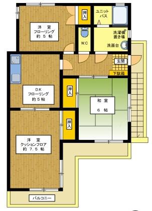 三鷹永谷ハイツIII(3DK/2階)の間取り写真