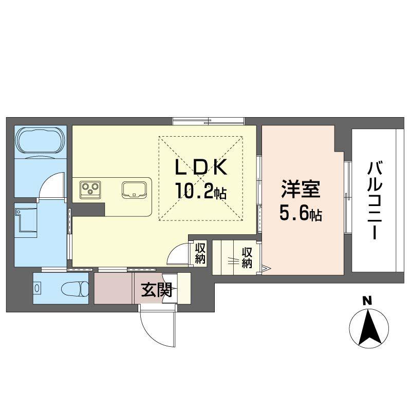 コーポ サヨ(1LDK/4階)の間取り写真