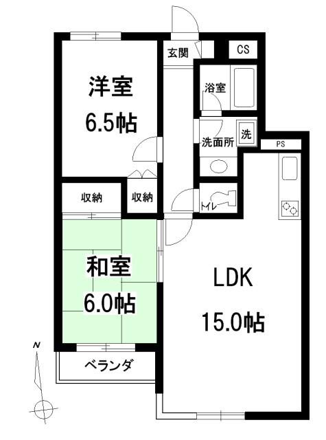 グリーンタウン大泉学園II A棟(2LDK/3階)の間取り写真