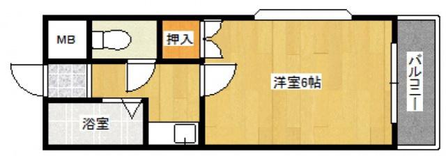 ヴィラージュ精華短大前(1K/3階)の間取り写真