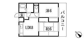 JSビル西原(2DK/4階)の間取り写真