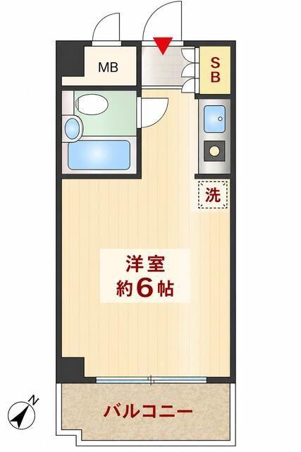 ライオンズマンション関内(ワンルーム/3階)の間取り写真
